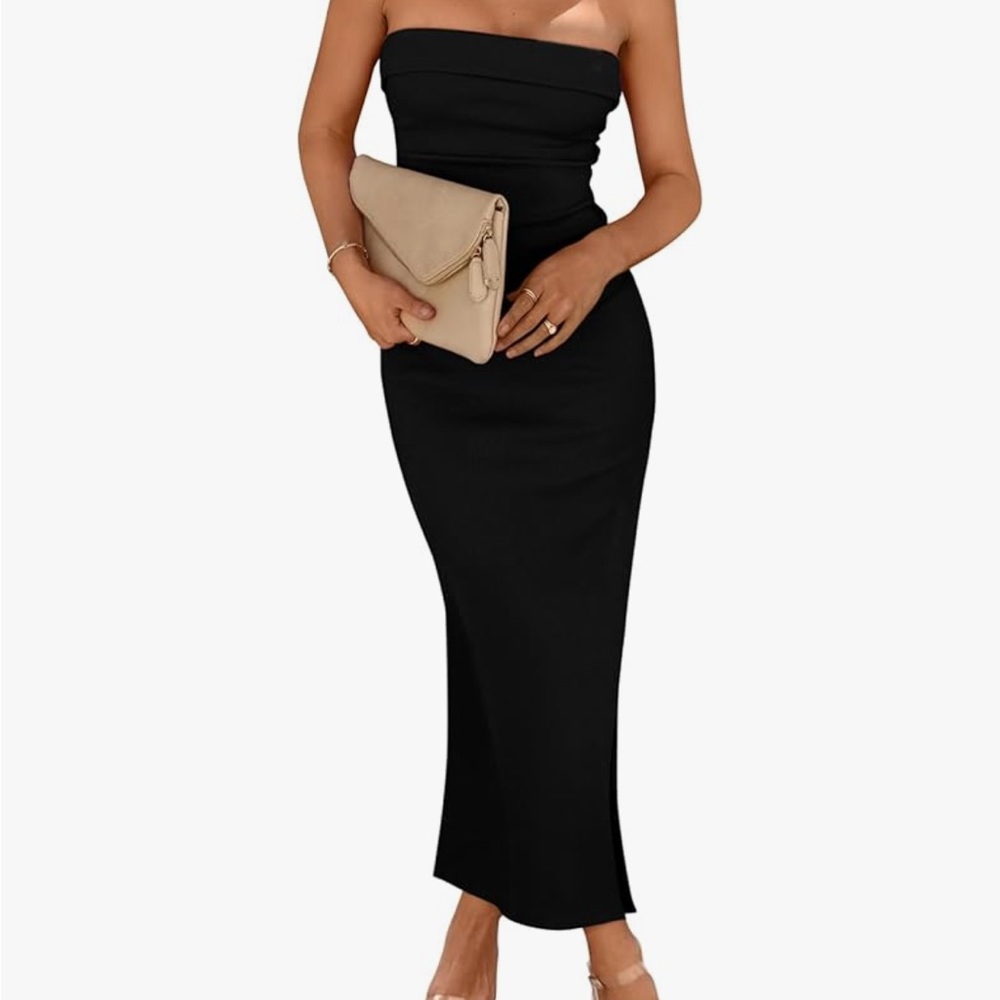 Elegant Black Strapless Dress